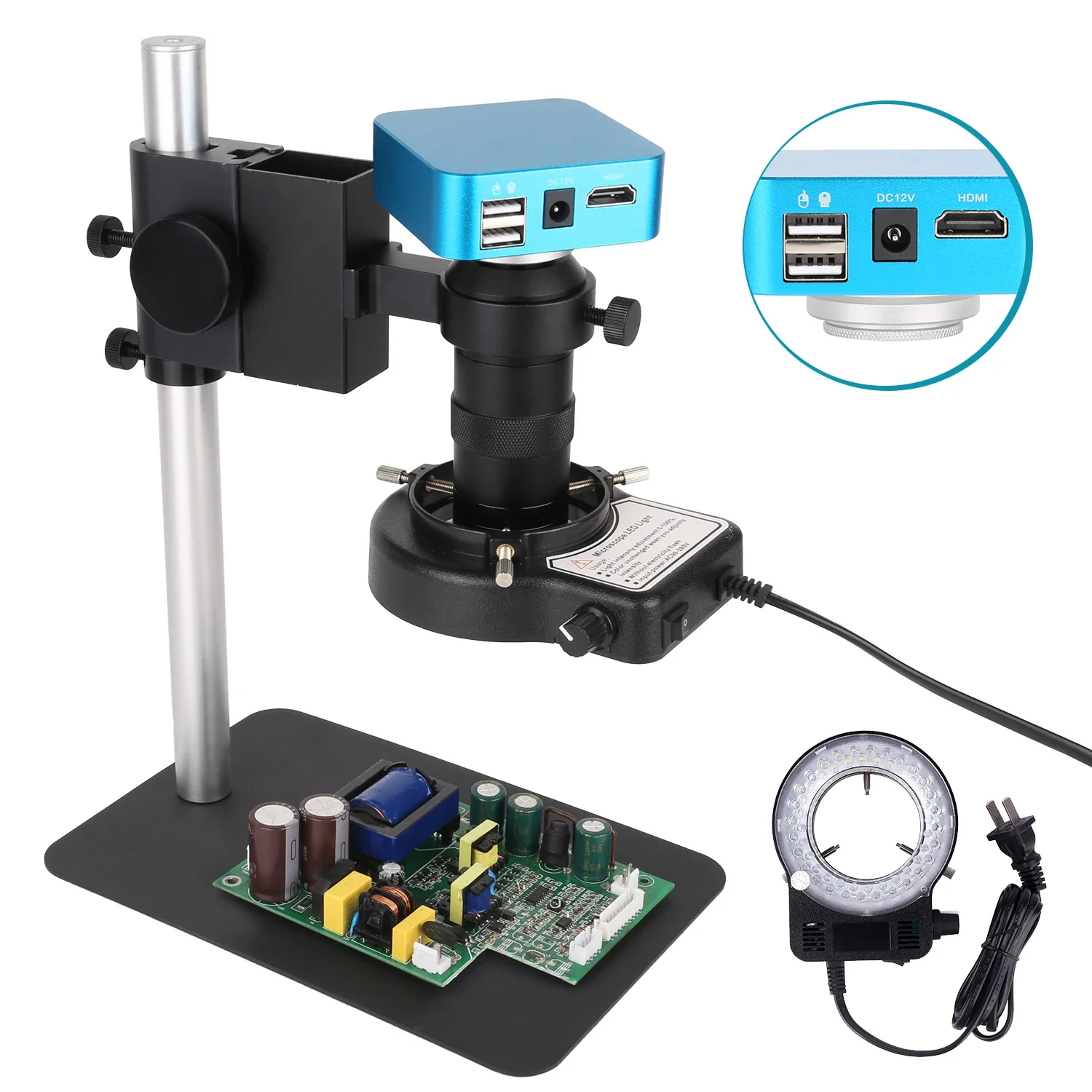 Digital Microscope Camera Portable Electronic Adjustable Zoom Magnifier With Stand for PC Mobile Phone Repair Tools Microscope