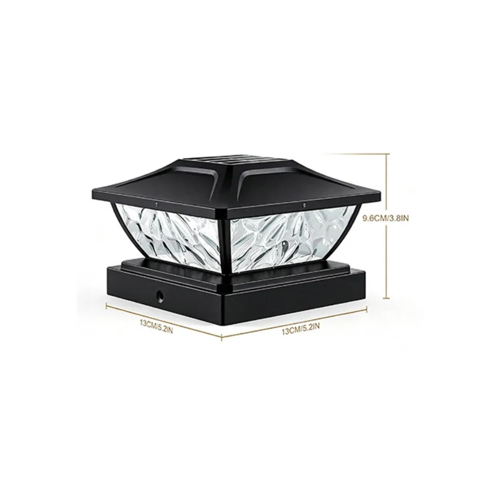 Warm White Solar Post Cap Light Waterproof Bright LED Solar LED Pillar Light Solar Powered 2 Modes Fence Post Cap Light Outdoor
