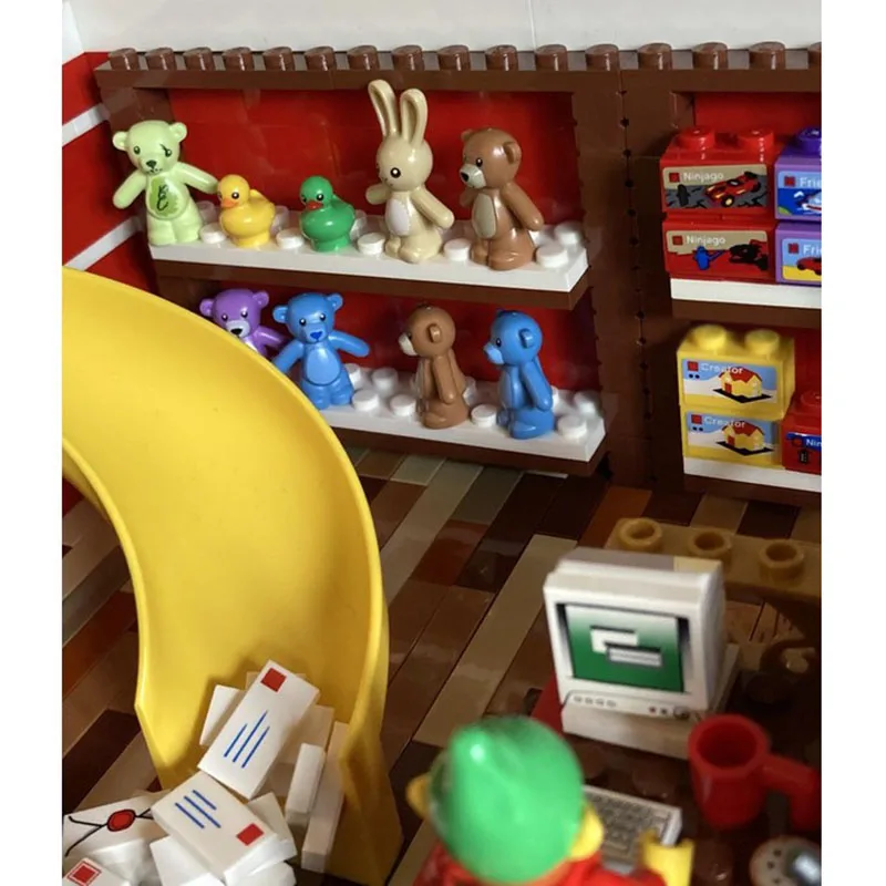 โมเดลอาคารถนนเมือง ชุดตัวต่อโมดูลาร์ ชุดเวิร์คช็อปคริสต์มาส บล็อกเทคโนโลยี ของเล่นประกอบเอง ชุดของขวัญคริสต์มาส