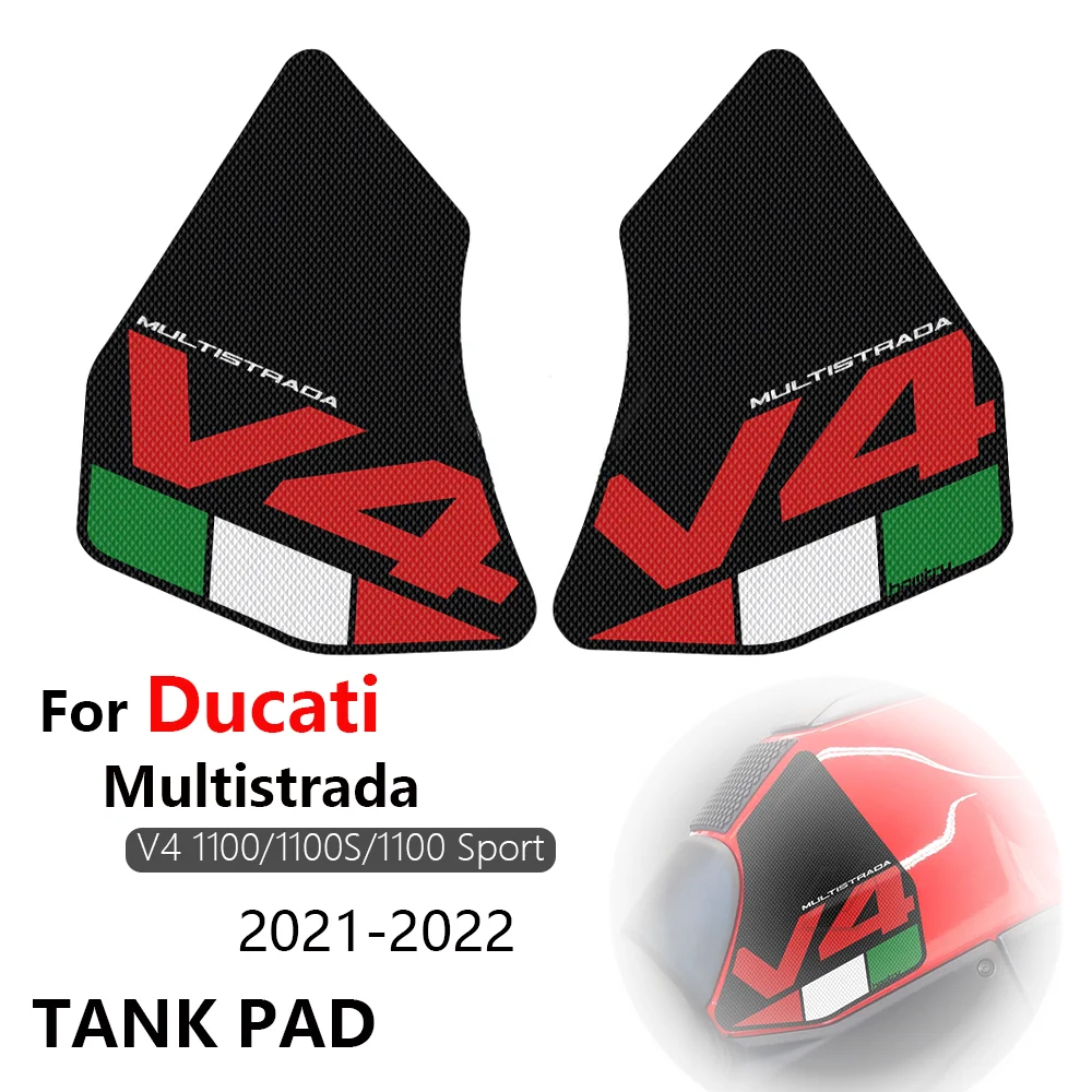 Für ducati multi strada v4 1100 sport s tank griff traktion kissen seite tank polsters chutz knie griff matte tank aufkleber