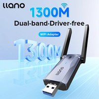 Llano USB Wireless Network Card 1300m Gigabit High Speed Dual Band WiFi Desktop Laptop Computer Host External Internet Access Re