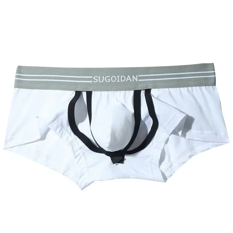 

Men's Erotic Boxy Underwear Gay Sexy Low Rise U Convex Pouch Boxers Shorts Male Fashion Hollowed Out Trunks Teenagers Underpants