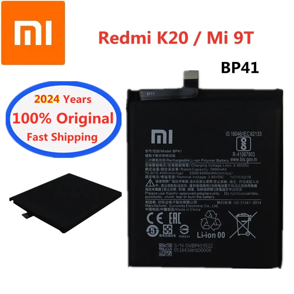 

2024 Years BP41 Original Battery For Xiaomi Redmi K20 / Mi 9T Mi9T 4000mAh Phone Replacement Batteries Bateria In Stock + Tools