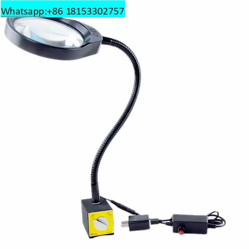 Lampada con lente d'ingrandimento 3X 5X 8X 10X con base magnetica Lente d'ingrandimento illuminata Strumento magnetico per macchinari con luce a LED regolabile