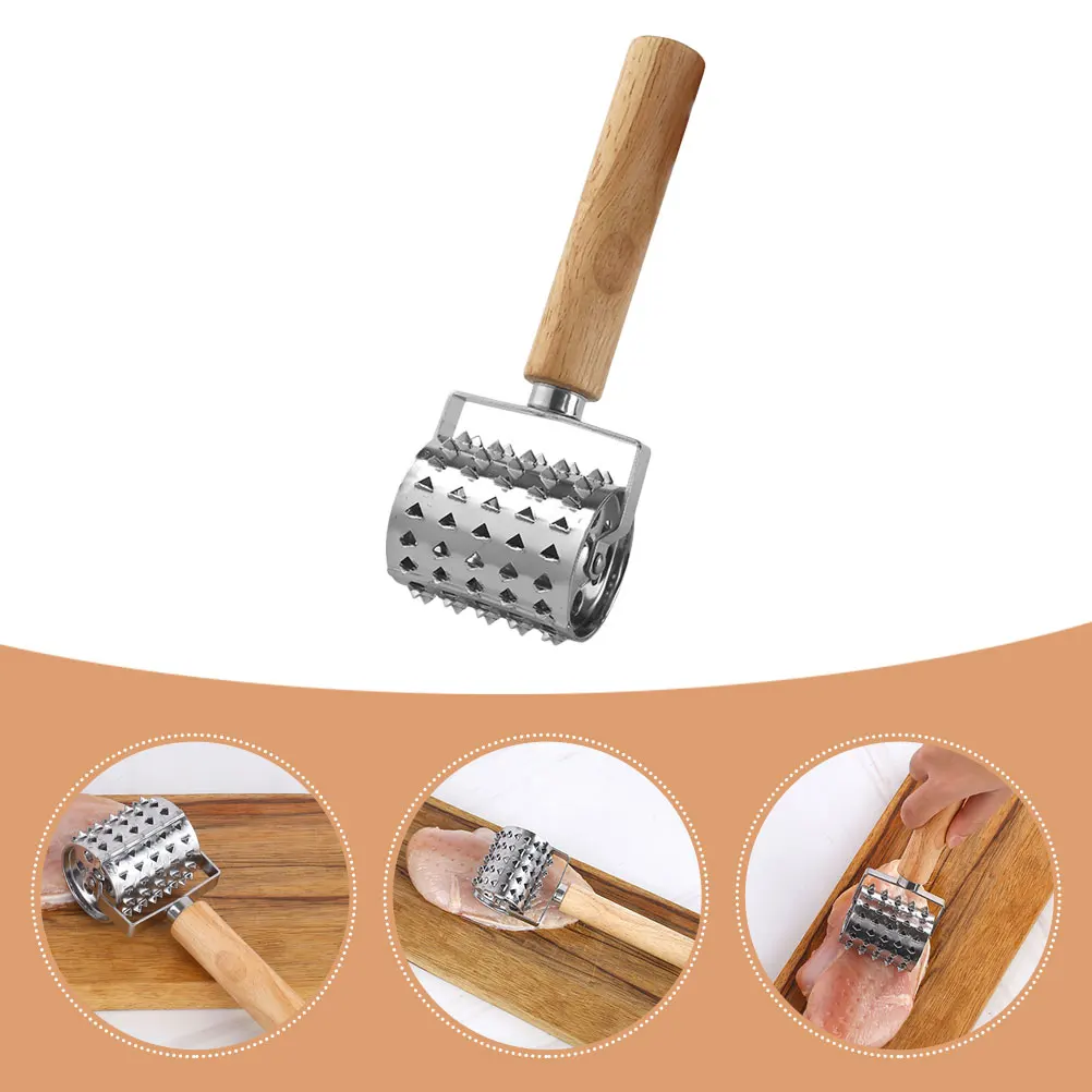 Stainless Steel Meat Tenderizer Roller Home Kitchen Tool Tenderizing Steak Veal Juicy Chicken Efficient Needle Pounding