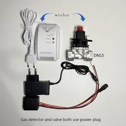 1Pcs RF 433Mhz Wireless Coal Gas Leakage Detector Home Security Natural Gas Leak Sensor Cut-Off Via Robot Or Solenoid Valve DN15