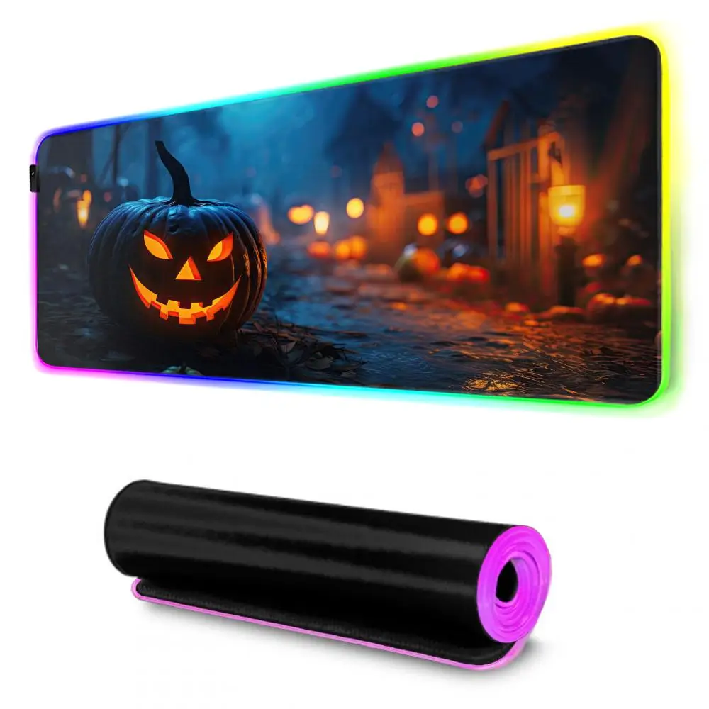 halloween gift pumpkin Mouse Pad XXL RGB Mouse Pad Kawaii Gaming Accessories Computer keyboard Large Led Desk Mat Mousepad