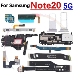 Loudspeaker Earpiece Fingerprint Sensor Microphone Motherboard Charging Port Flex Cable SIM Card Tray For Samsung Note20 Note 20