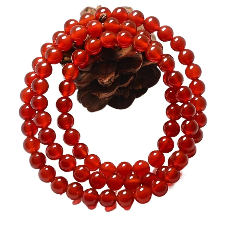 

Natural boutique agate multi-circle bracelet simple girl bracelet red bead couple