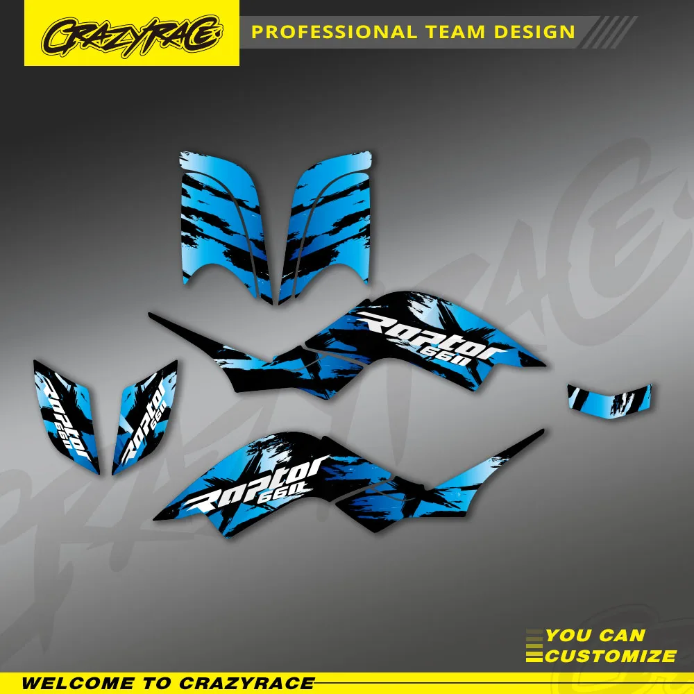 

Motorcycle Full Fairing Decal Graphics Background Sticker Kit For Yamaha RAPTOR 660 YFM660 YFM ATV 2001-2005 ATV Custom Number