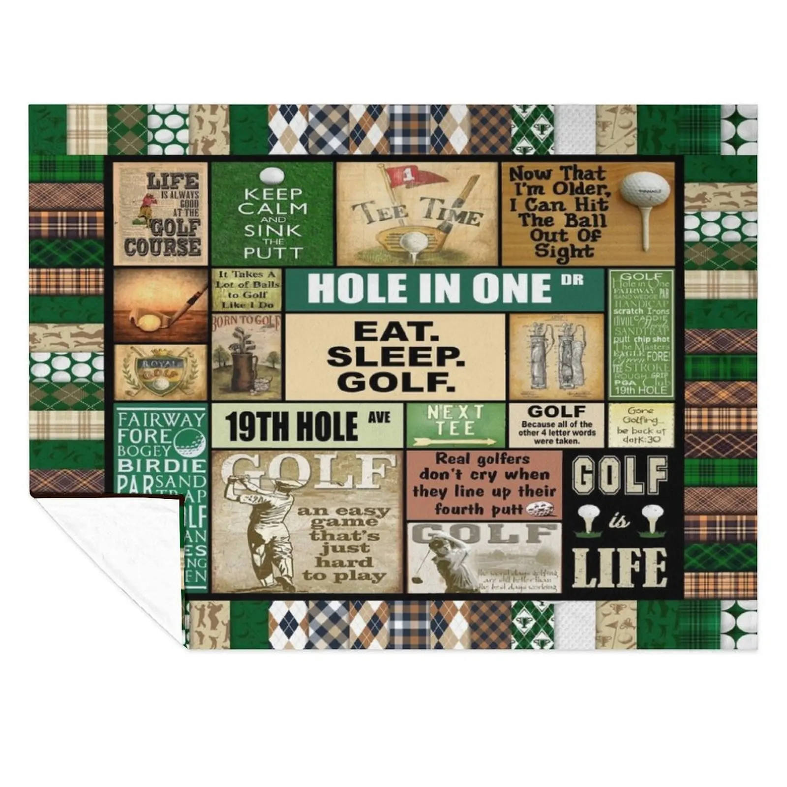 

Golf Vintage Pattern Throw Blanket for babies Bed Fashionable Quilt Blankets