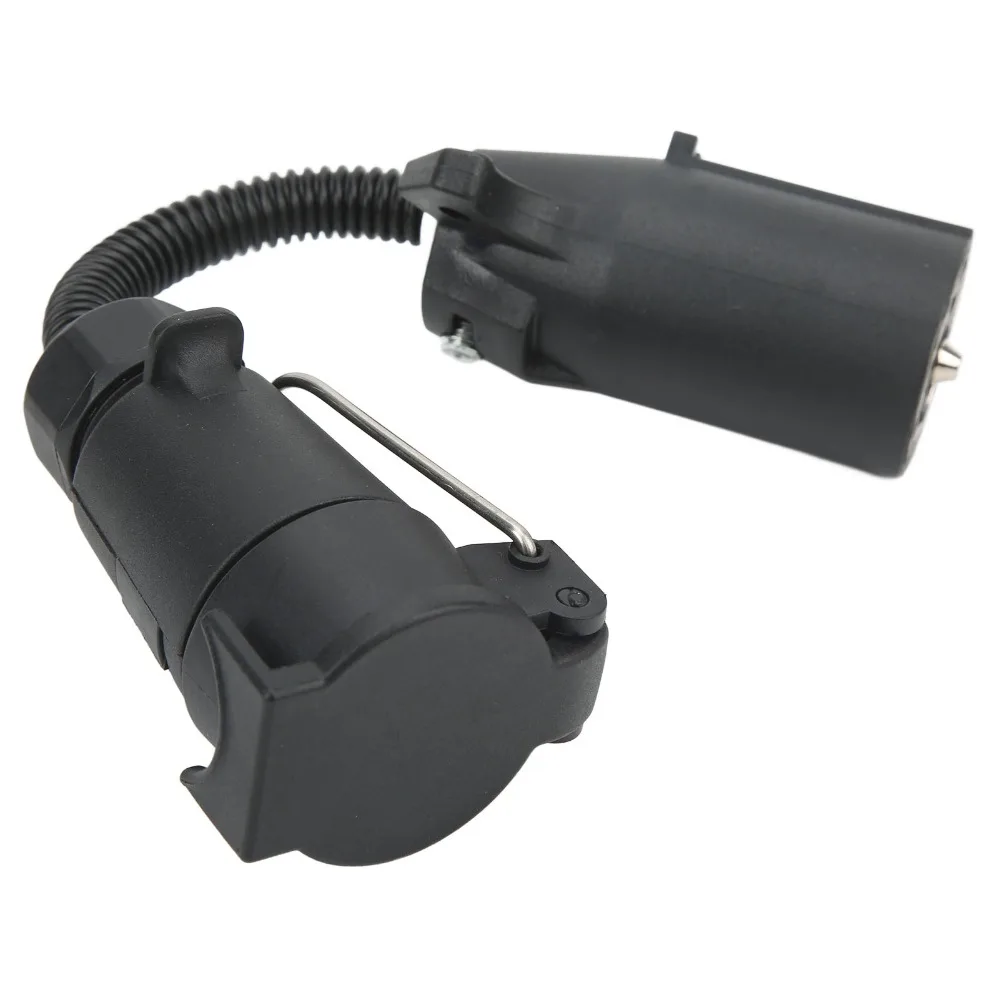 

7-контактный круглый адаптер для прицепа, клеммы проводимости, эргономичный разъем для проводов, спиральный кабель, преобразование грузовика на автофургоне