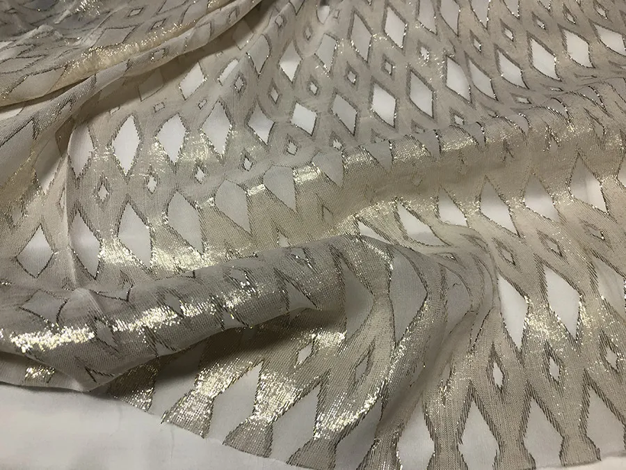 Designer Cloth Silk Woven Fashion Design Fabric Silk Ground Yarn Silk Design Characteristic Fabric Dress DIY