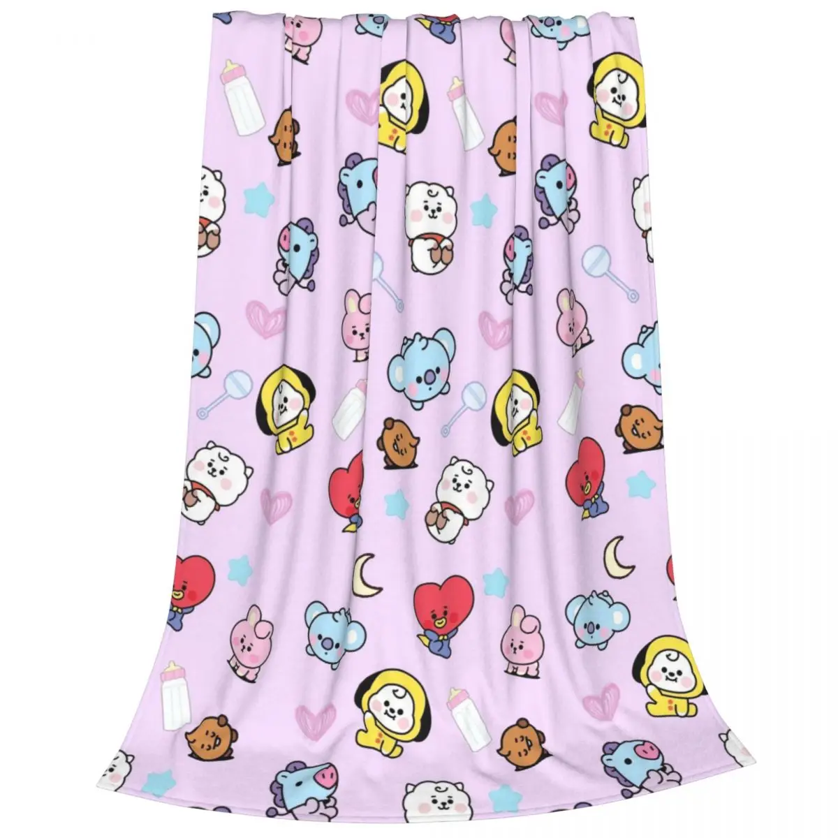 Korea Kpop Idol Music Plush Blankets Kawaii Cartoon Vintage Throw Blanket for Bed Sofa Couch Bedspreads