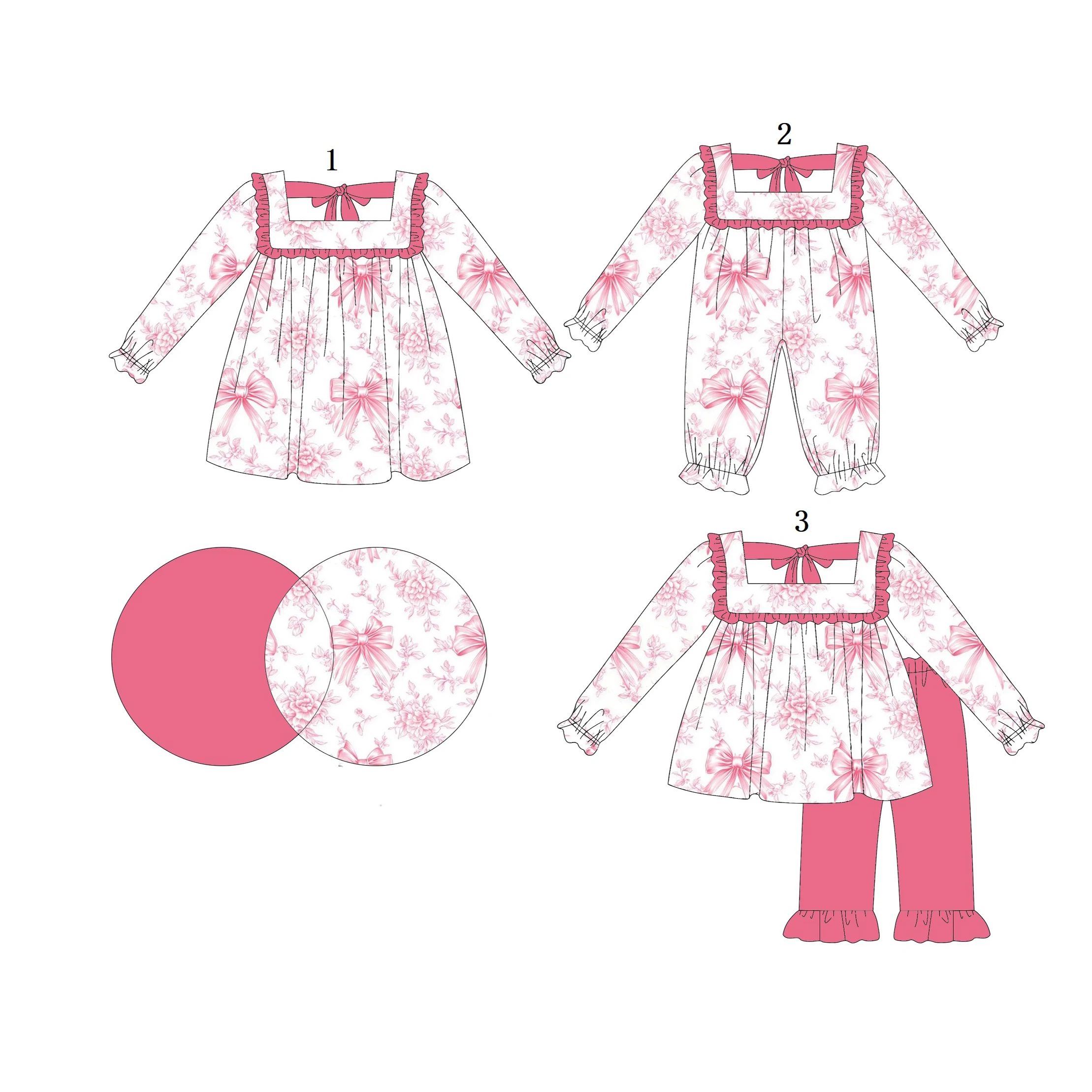 

Bows Little Girls Sisters Clothes Baby Romper Dress Sisters Set Clothing Wholesale Toddle New Design Boutique Outfits