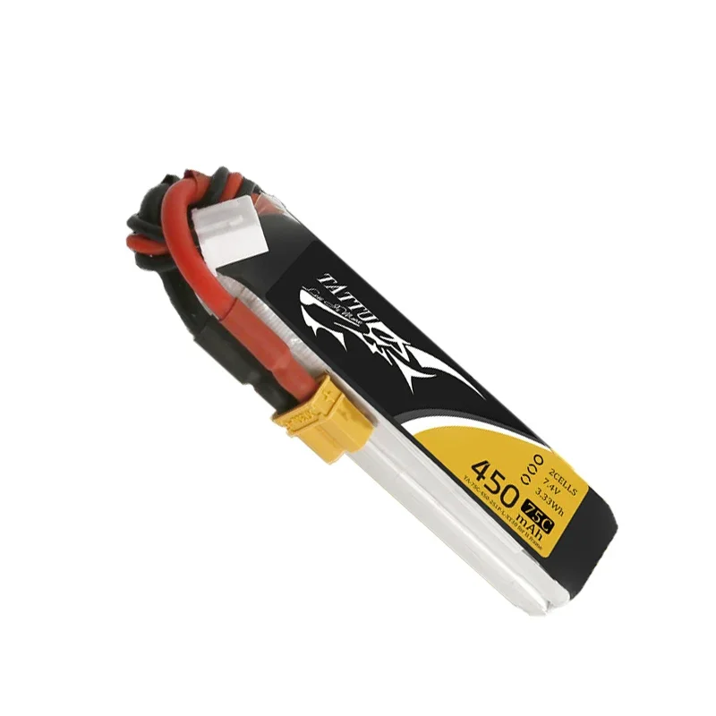 NEW TATTU 2S 7.4V Lipo Battery 450mAh 75C For RC Helicopter Quadcopter FPV Racing Drone Parts 7.4V Drones Battery