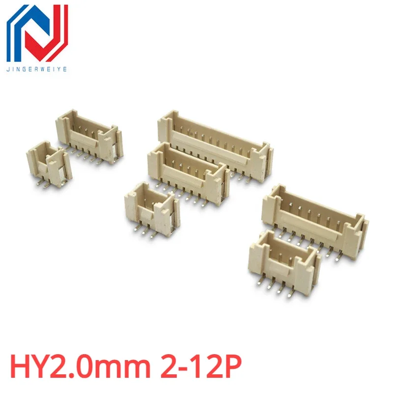 20Pcs Vertical Sticker HY2.0mm Patch Socket 2.0mm Single Row Buckle Vertical Sticker 2P 3P-12P SMT Patch Terminal Connector Plug