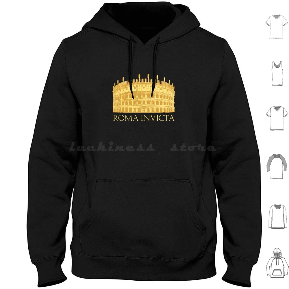 Colosseum In-Roma Invicta Hoodie Cotton Long Sleeve Coliseum Colosseum Collosseum Colloseum Spqr Ancient Roma Invicta