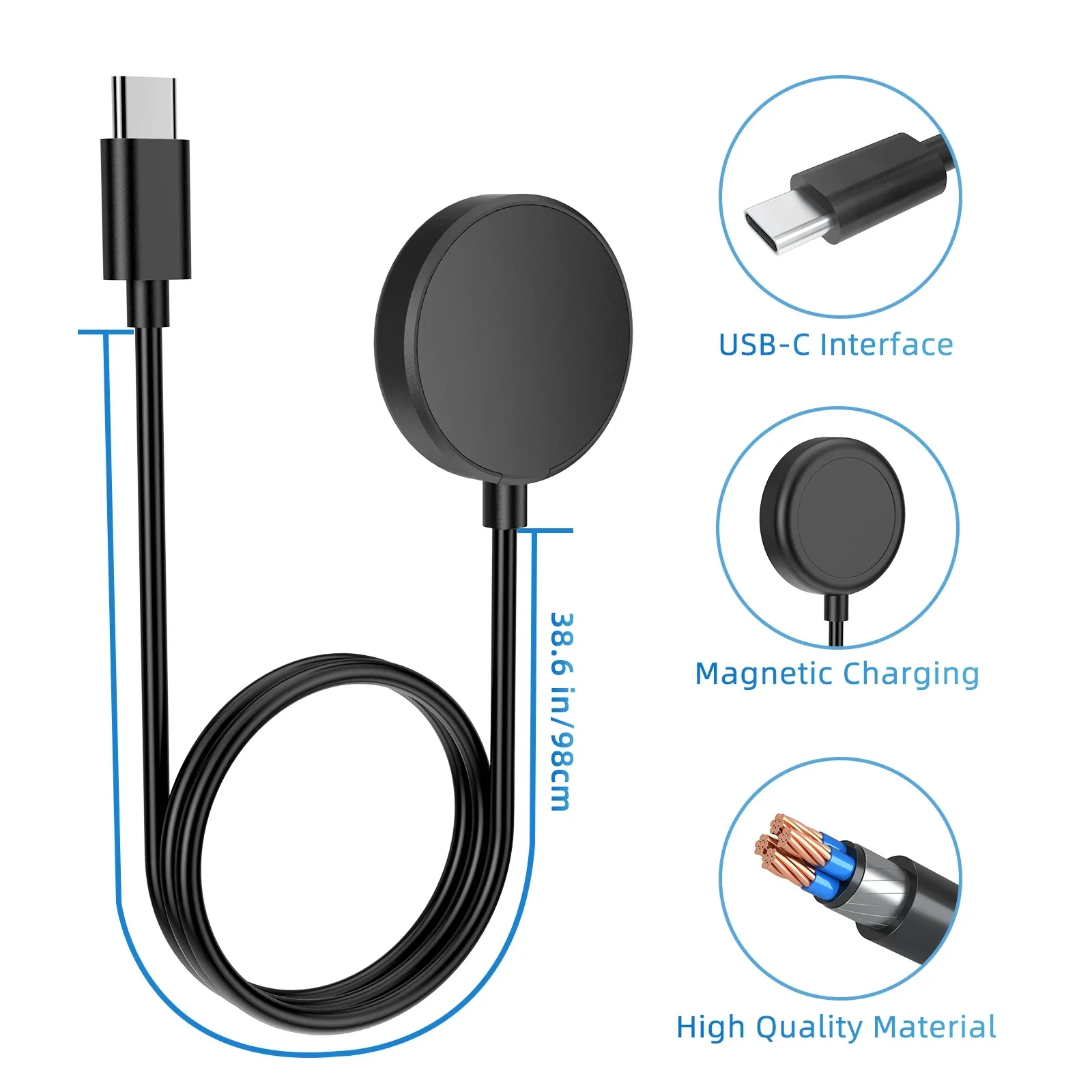 Für Samsung Galaxy Watch 7/6/6 Classic/5/5 Pro/4/4 Classic Ladegeräte USB-C Ladegerät Smart Watch Zubehör Ersatz Ladegerät – Detail 2