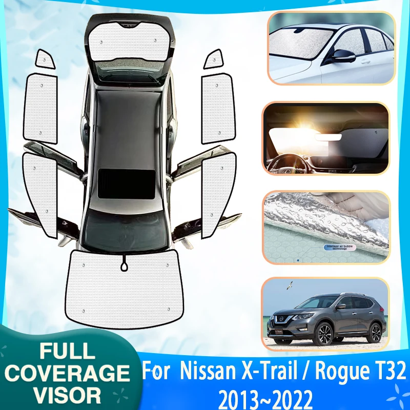 

Car Full Sun Visors Covers For Nissan X-Trail T32 Nissan Rogue MK3 2013~2022 Car Windows Sunscreen Window Sunshades Accessories