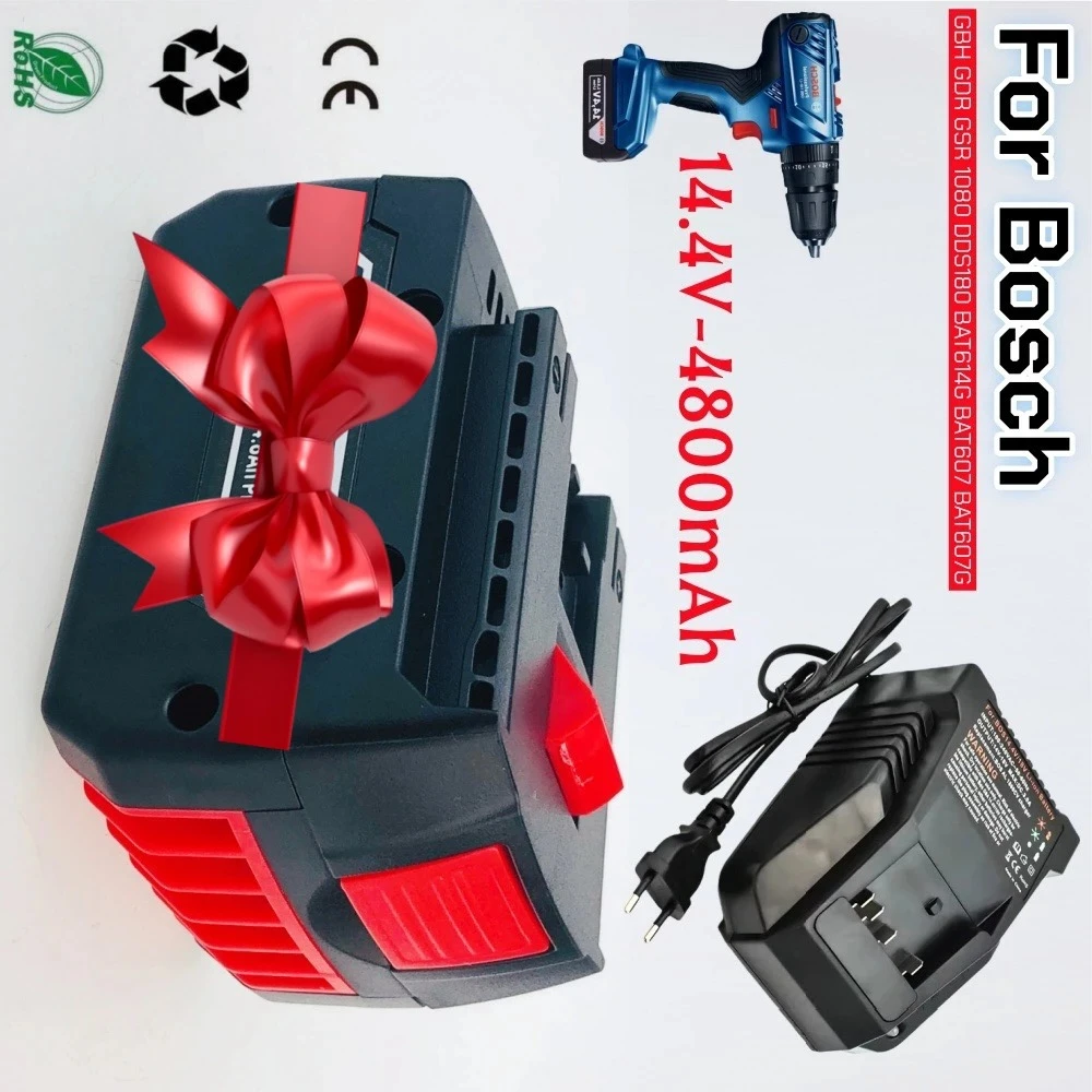 

Аккумулятор BAT614 для Bosch 14,4 В 4800 мАч, замена литий-ионного высококачественного аккумулятора, электрическая дрель, отвертка BAT607