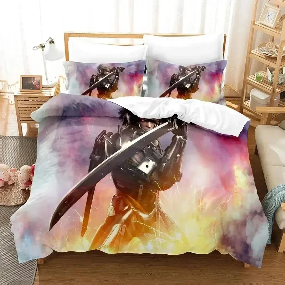 Metal Gear Rising Revengeance Bedding Set Quilt Cover Pillowcase Comforter King Queen Size Boys Adult  Duvet Cover Bed Set