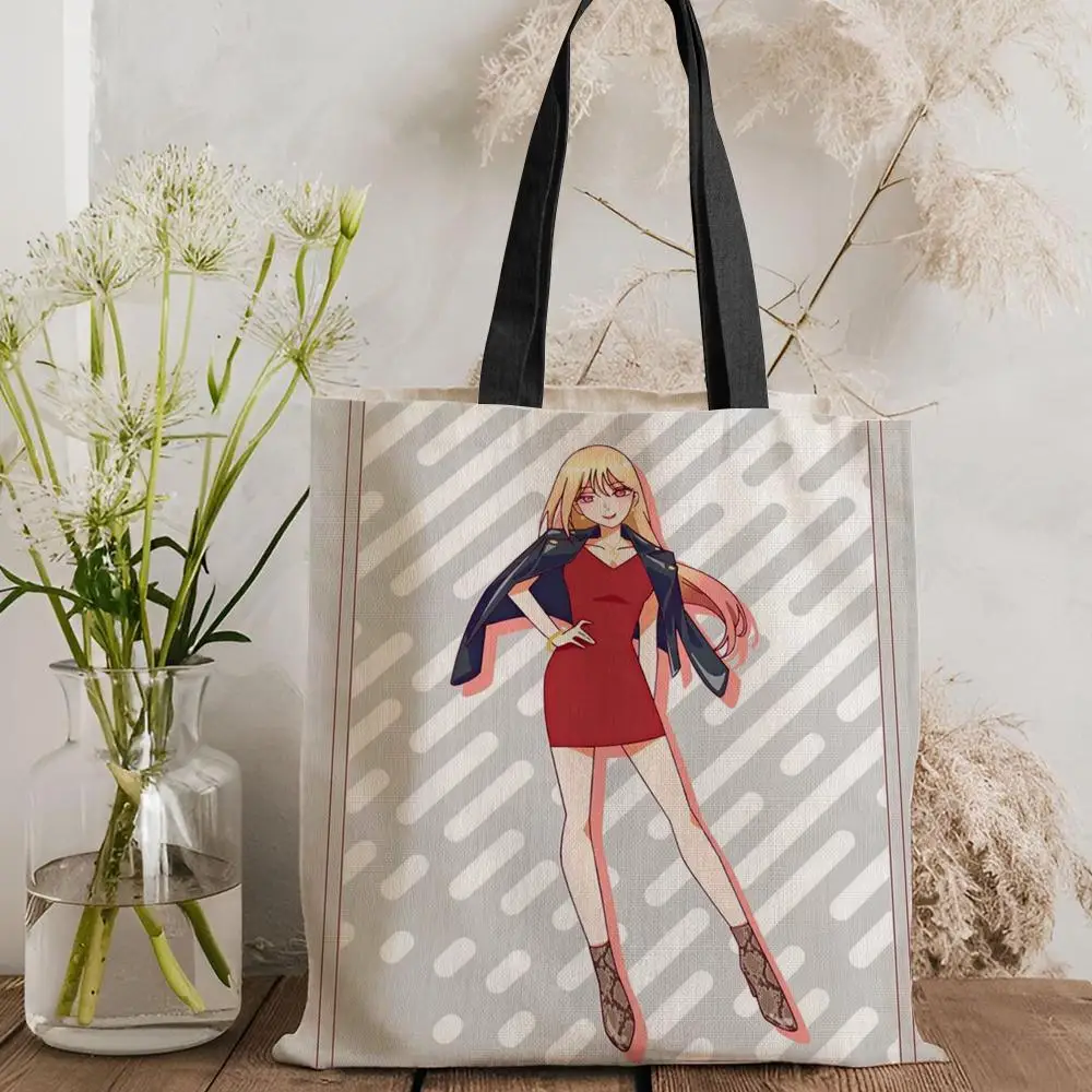 

My D-Dress Up Darling Storage Bags Canvas Double-Sided Print Tote Bag Large Capacity Shoulder Fashion Shopping Handbag