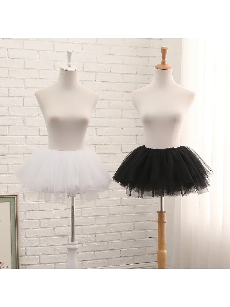 26Cm Mini Tulle Lolita Petticoat Wit Zwart