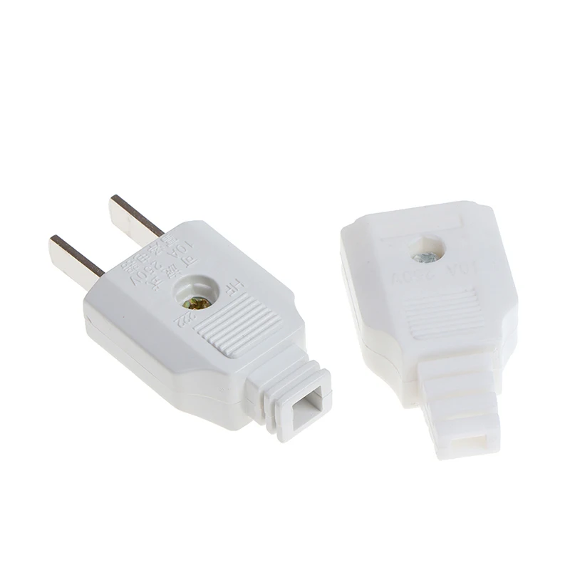 2/1Pc US 2 Flat Pin AC Electric Power Male Plug Female Socket Outlet Adapter Wire