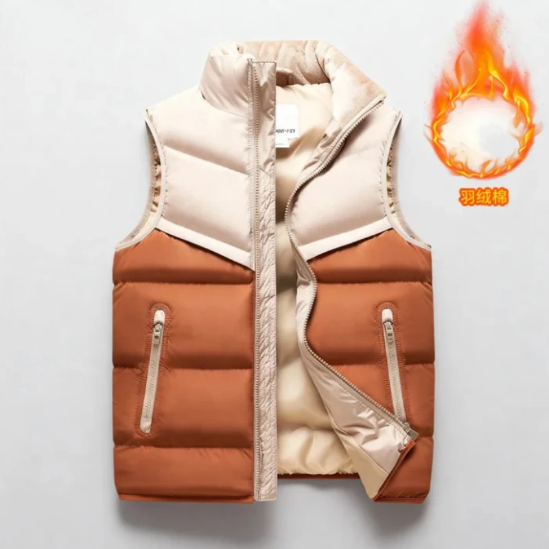 

Осень-зима 2025 г., новый мужской уличный хлопковый жилет с воротником-стойкой, удобный, модный, качественный жилет для мужчин