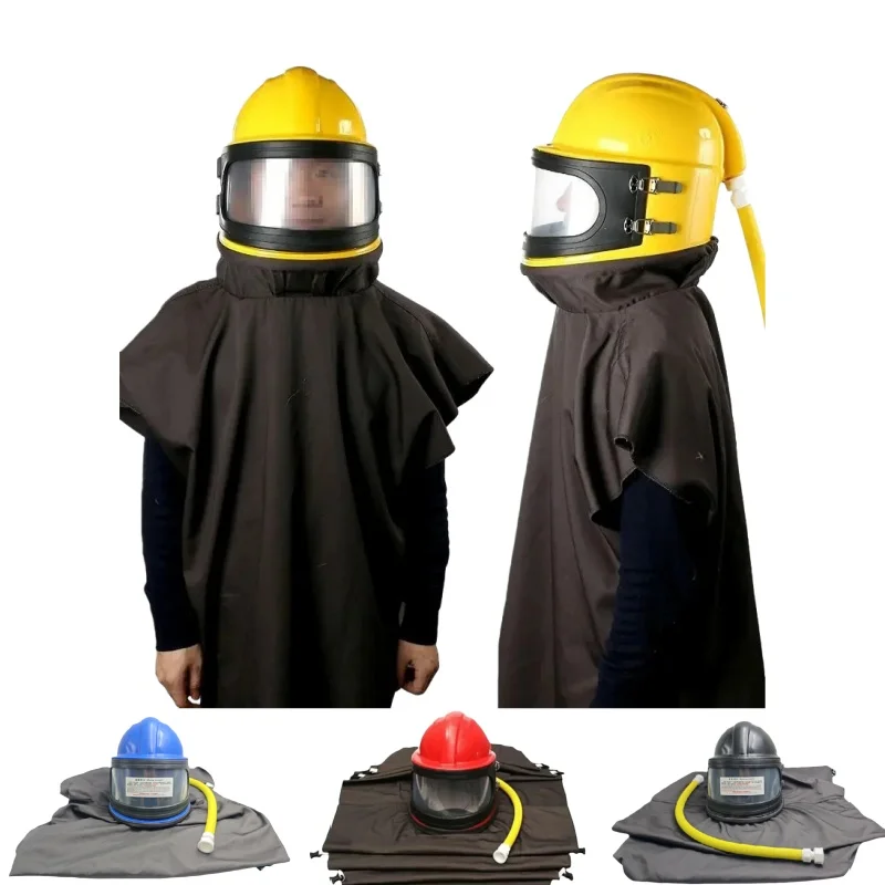 Protective sandblasting helmet, high-quality ABS dust mask, sandblasting protector with temperature adjustment device
