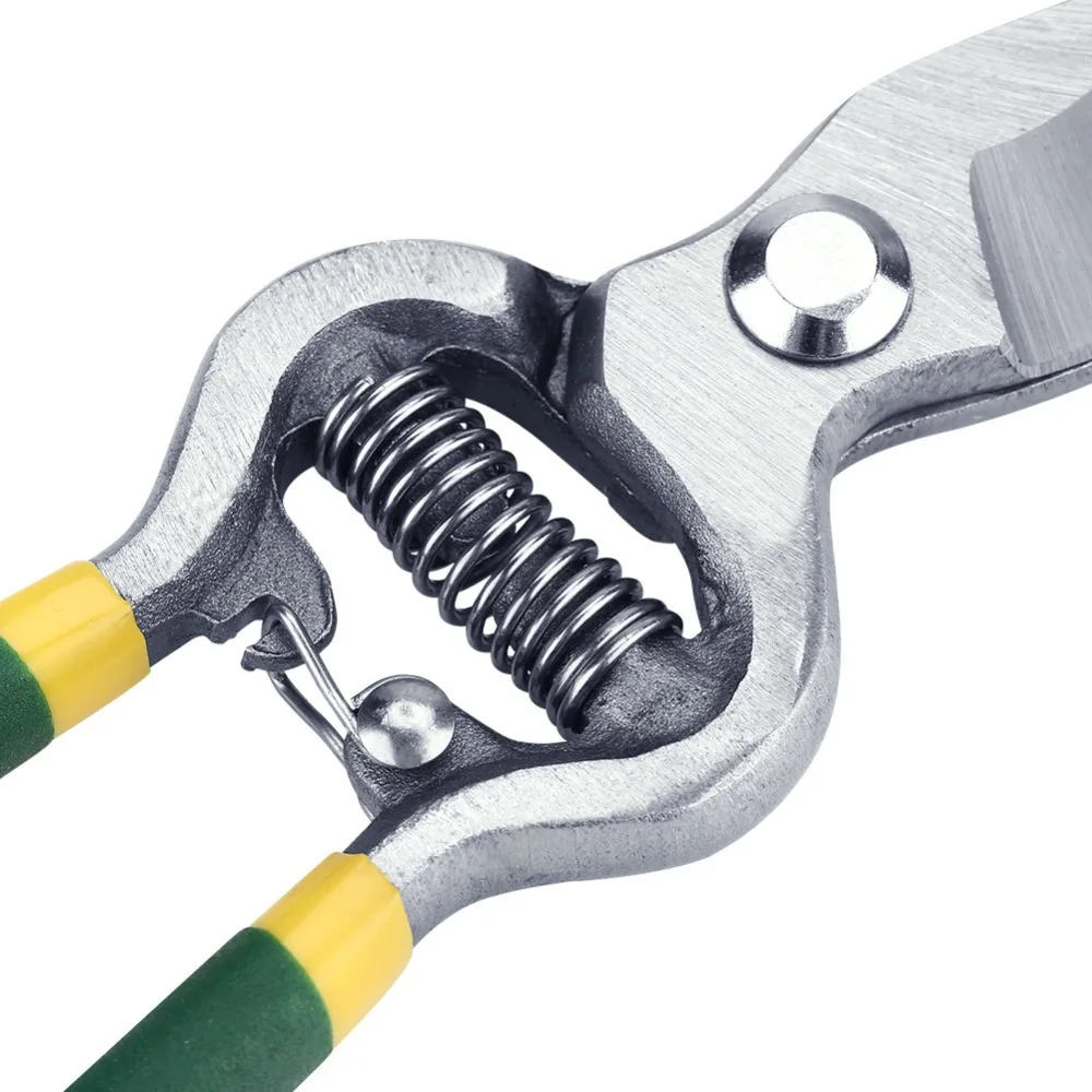 High Carbon Steel Pruning Shears Double-Sided Polished Safety Lock Garden Shears Ergonomic Handle Soft Coated Handle