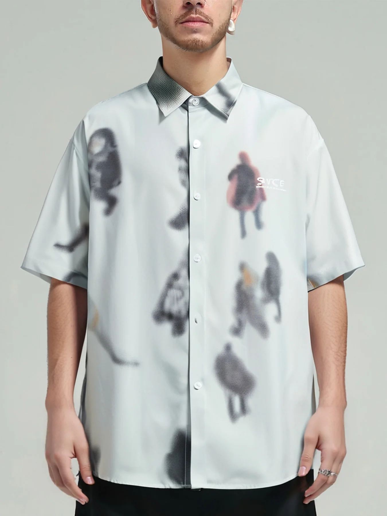 

Summer Painting Printing Oversized Shirts Mens New Personality Couples Casual Male Female Silk Vintage Clothing Button Up