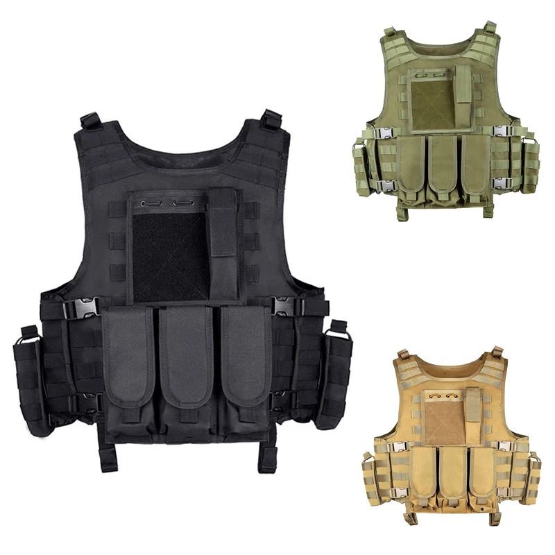 

Tactical Buckle Vest Military Gear Army Airsoft Combat Vest Paintball CS Body Armor Adjustable Outdoor Hunting Protective Vest