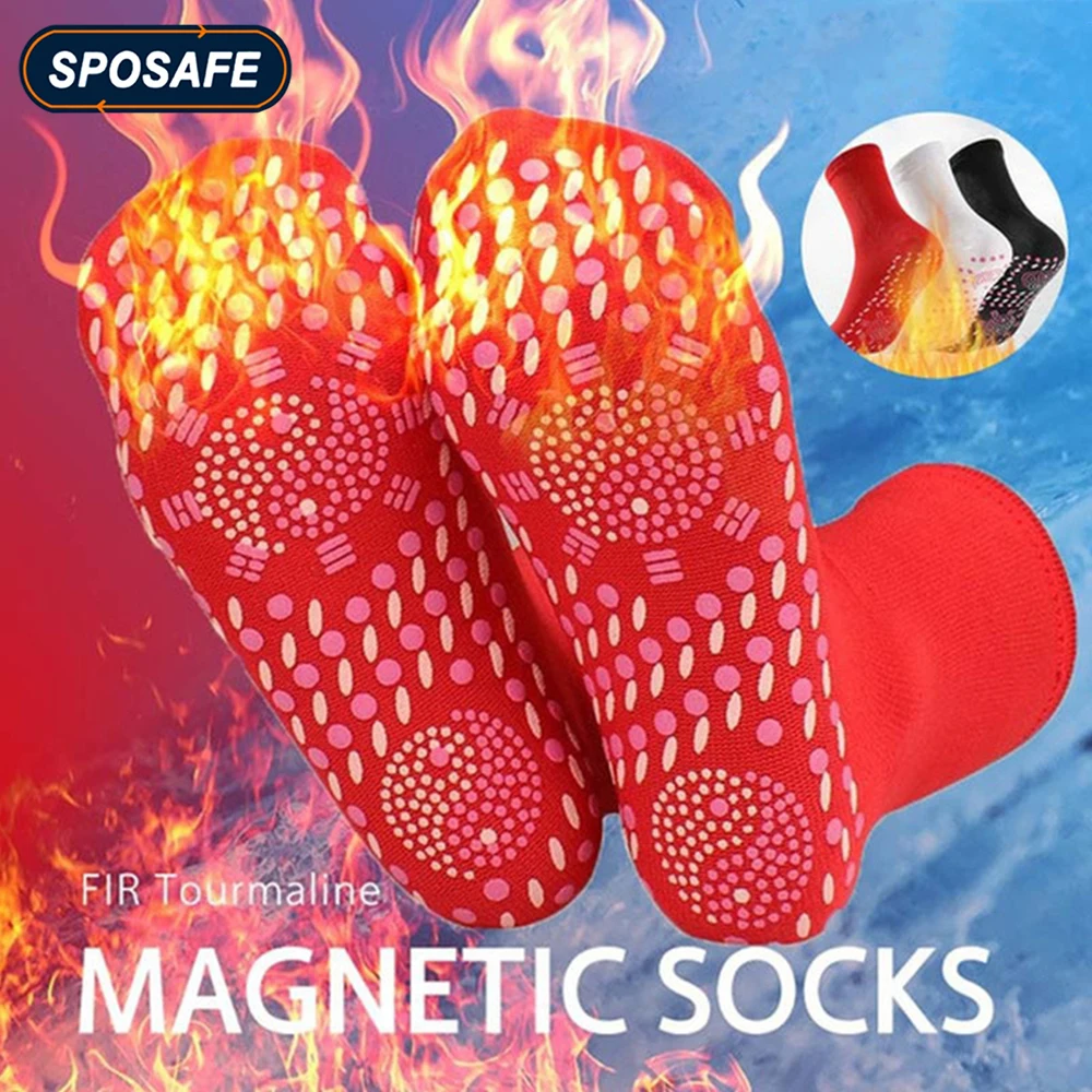 Tourmaline Magnetic Heated Socks Therapy Self-heating Thermal Socks Pain Relief Winter Women Men Warm Massage Sport Yoga Socks