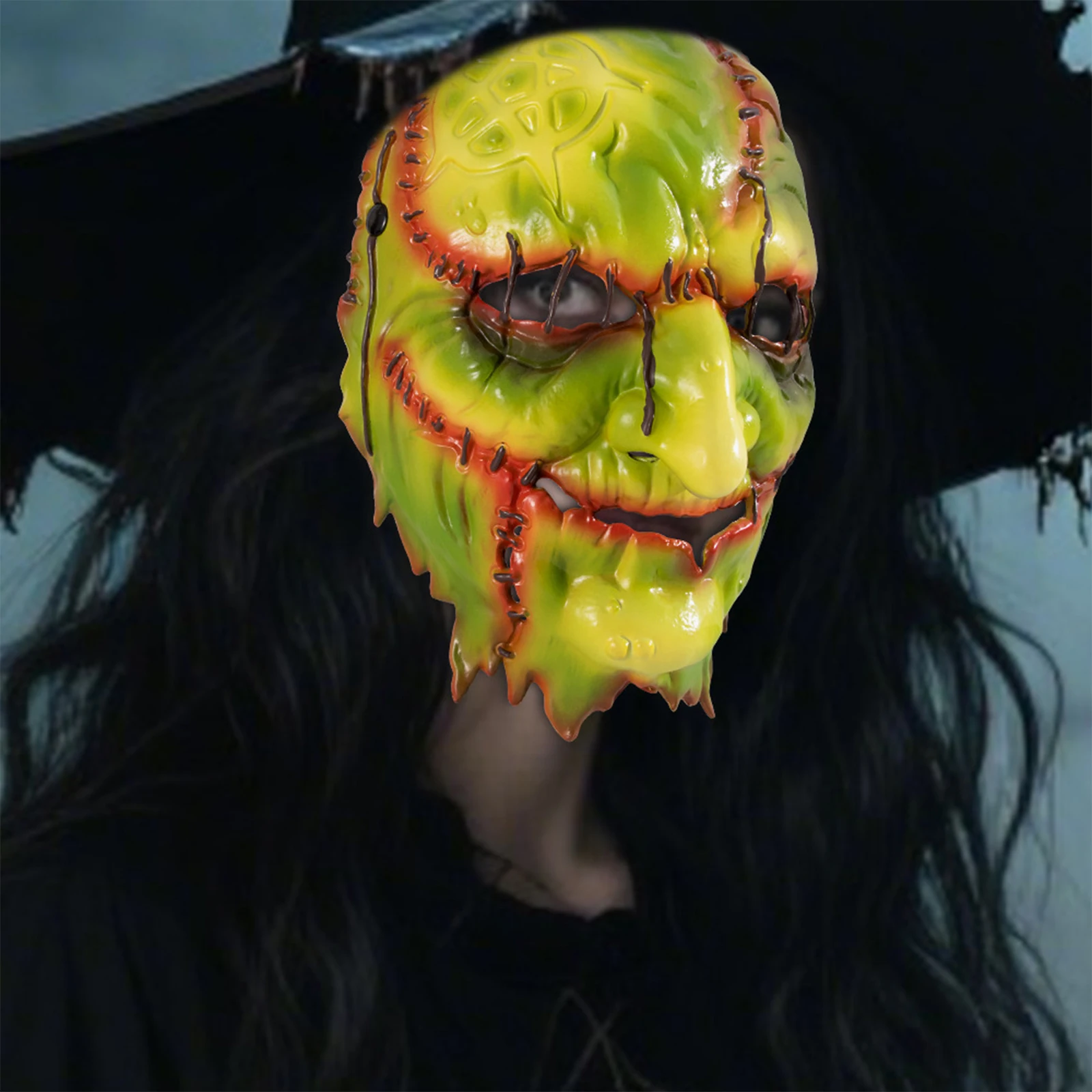 Uomini adulti Donna Spaventoso Orribile Maschera da strega Carnevale Festa a tema Costume cosplay Prop Creepy Copertura integrale Abiti di Halloween