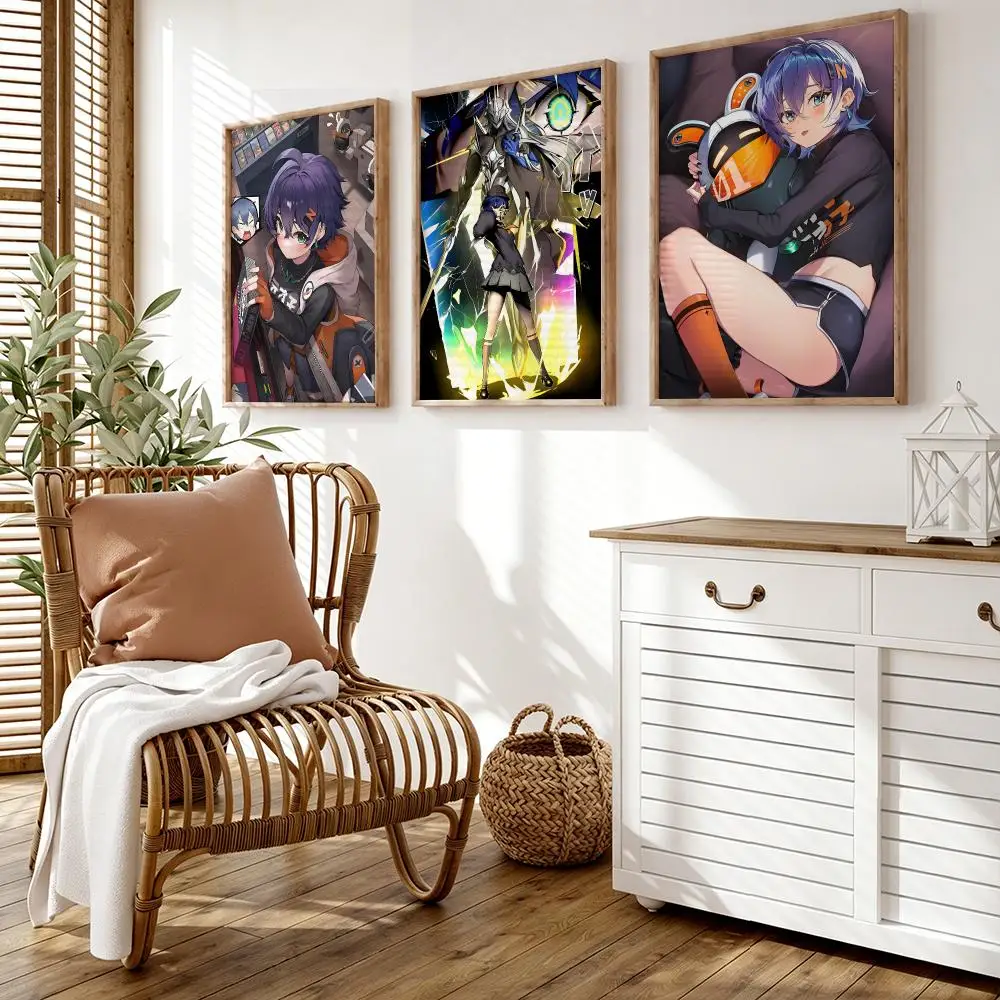 Zenless Zone Zero Belle Poster Wall Stickers HD Painting Self Adhesive Art Decals for Bedroom Living Room Home Decor