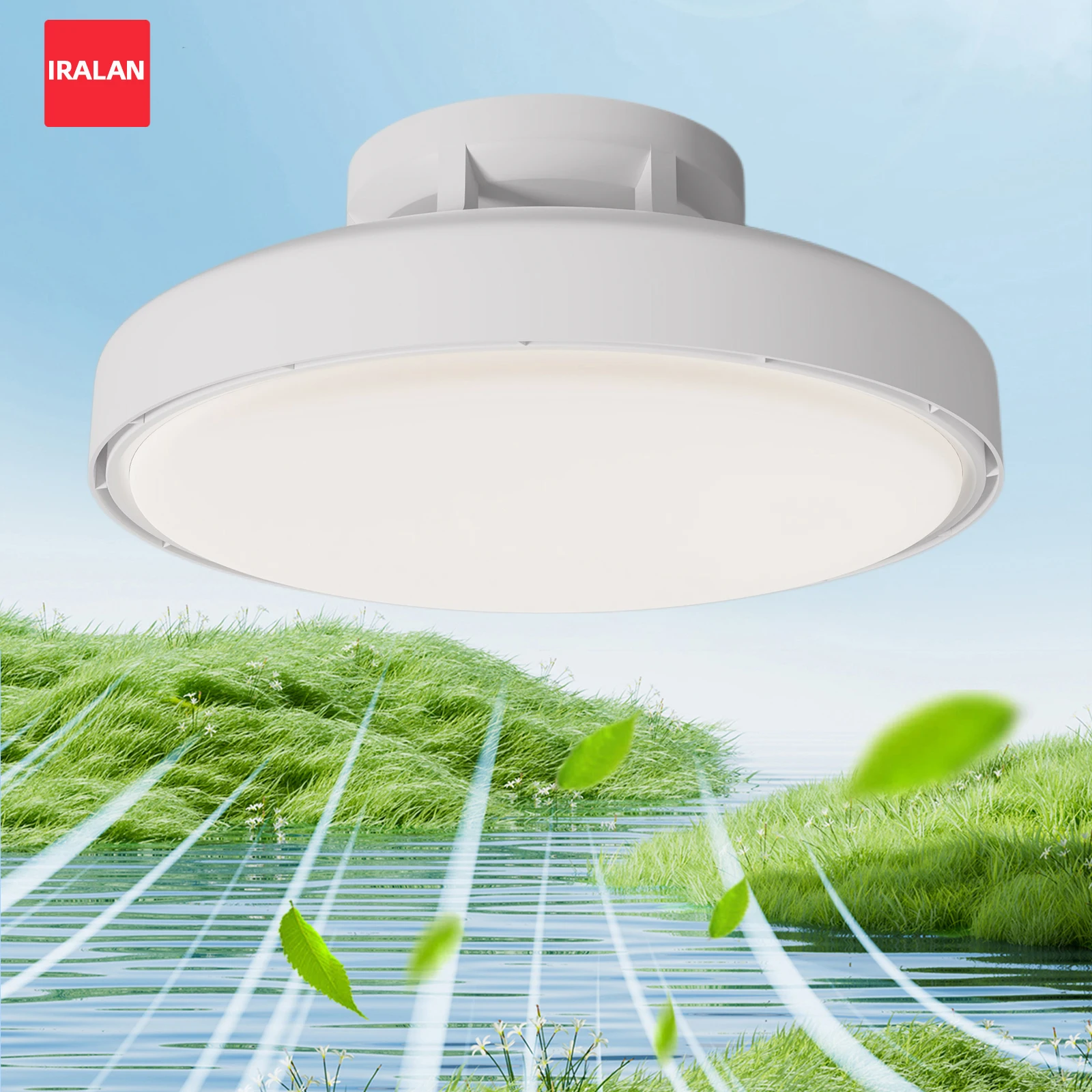 LED مصباح السقف مروحة عكس الضوء ثريا تركب بالسقف غير مرئية مروحة السقف الخالية من الشفرة مع ضوء التحكم عن بعد غرفة نوم مراوح كهربائية