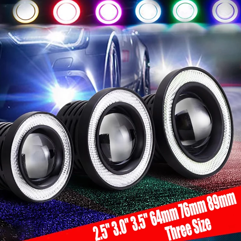 Luz Led de ojo de Ángel, luz Led de Ángel para coches, Cob redondo, Led brillante con anillos de ojo de Ángel Drl Halo blanco, luz antiniebla Universal