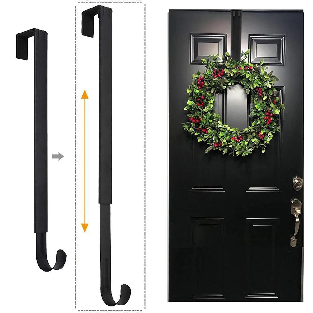 

Adjustable 64cm Floral Wreath Hanger Over The Door Large Wreath Metal Hook For Christmas Easter Wreath Front Door Hanger