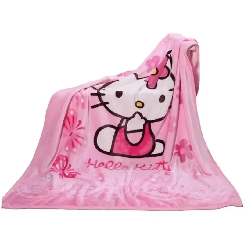 Sanrio Hello Kitty Cinnamoroll koc miękkie puszyste dla dzieci pluszowy łóżko studenckie Sofa pojedynczy i podwójny koc prezent dla dziecka