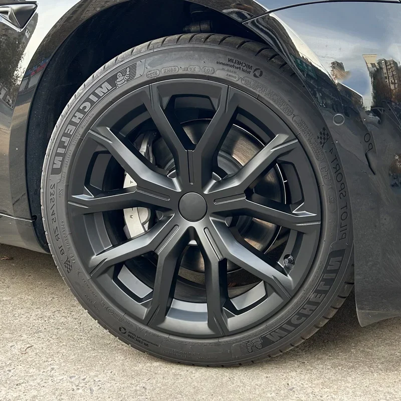 4PCS Hub Cap Performance for Tesla Model 3 18-Inch Wheel Cap Replacement Automobile Hubcap Full Rim Cover Accessories 2018-2023