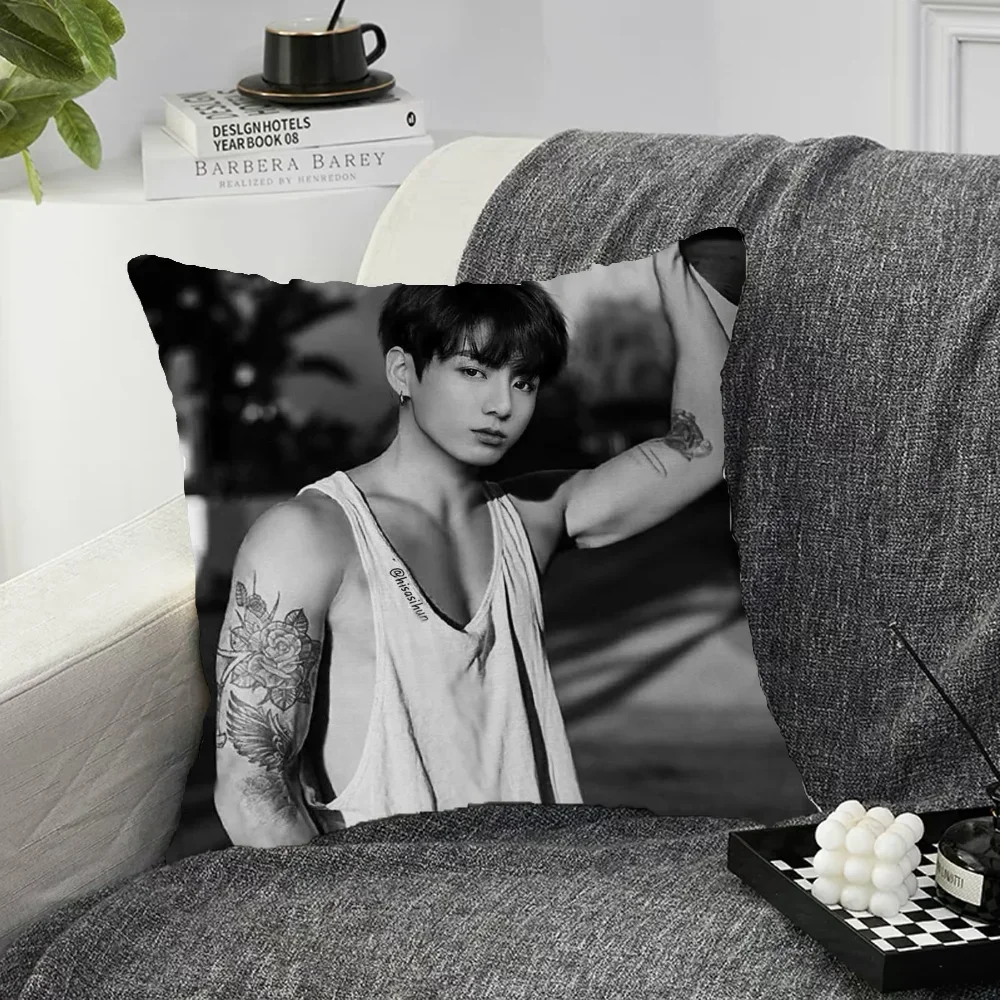 J-Jungkook Fan Gifts Decorative Pillow Cover 45x45 Luxury Cushion Cover for Living Room Cushions Pillowcase 40x40 Home Decor