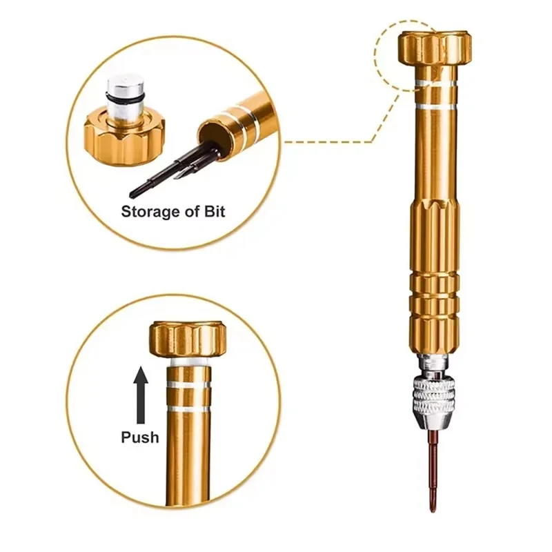 5 in 1 Phone Repair Screwdriver Kit, Professional Opening Tools for iPhone Huawei Xiaomi, Random Color