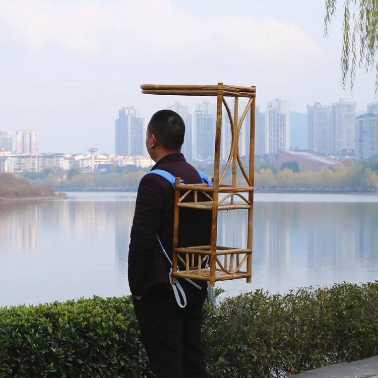 Scholar's Backbasket, Bamboo Ancient Endorsement Box, Mobile Sales, Monk's Hiking Tools