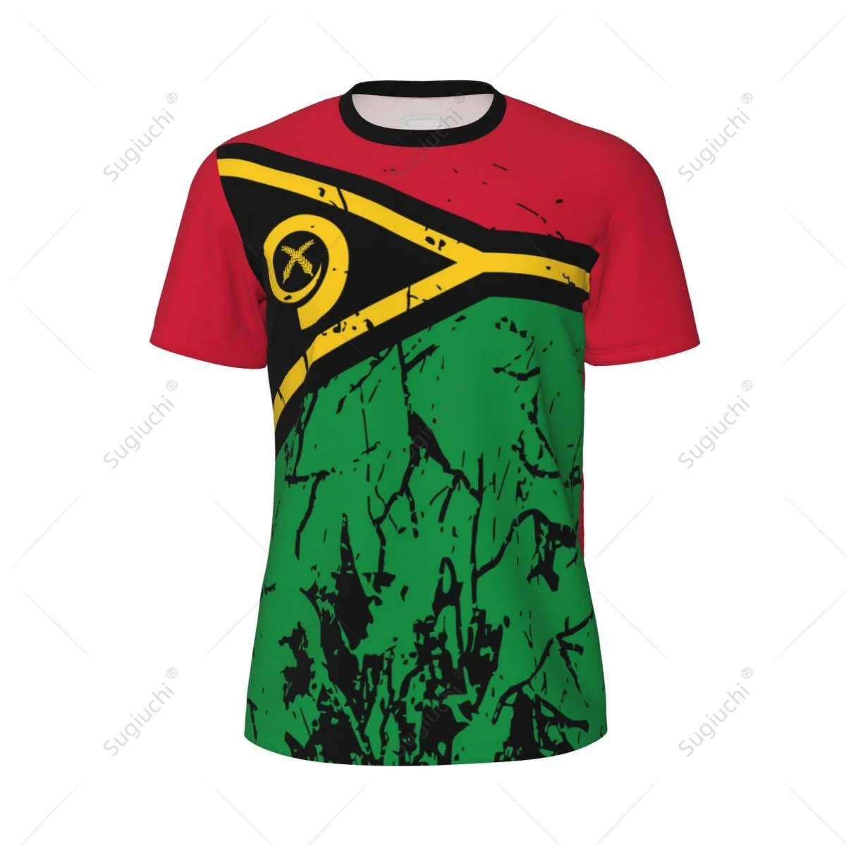 Exclusive design Vanuatu Flag Grain 3D Printed Men For Running Bike Soccer Tennis Fitness Sports tshirt Mesh Fans Short T-shirt