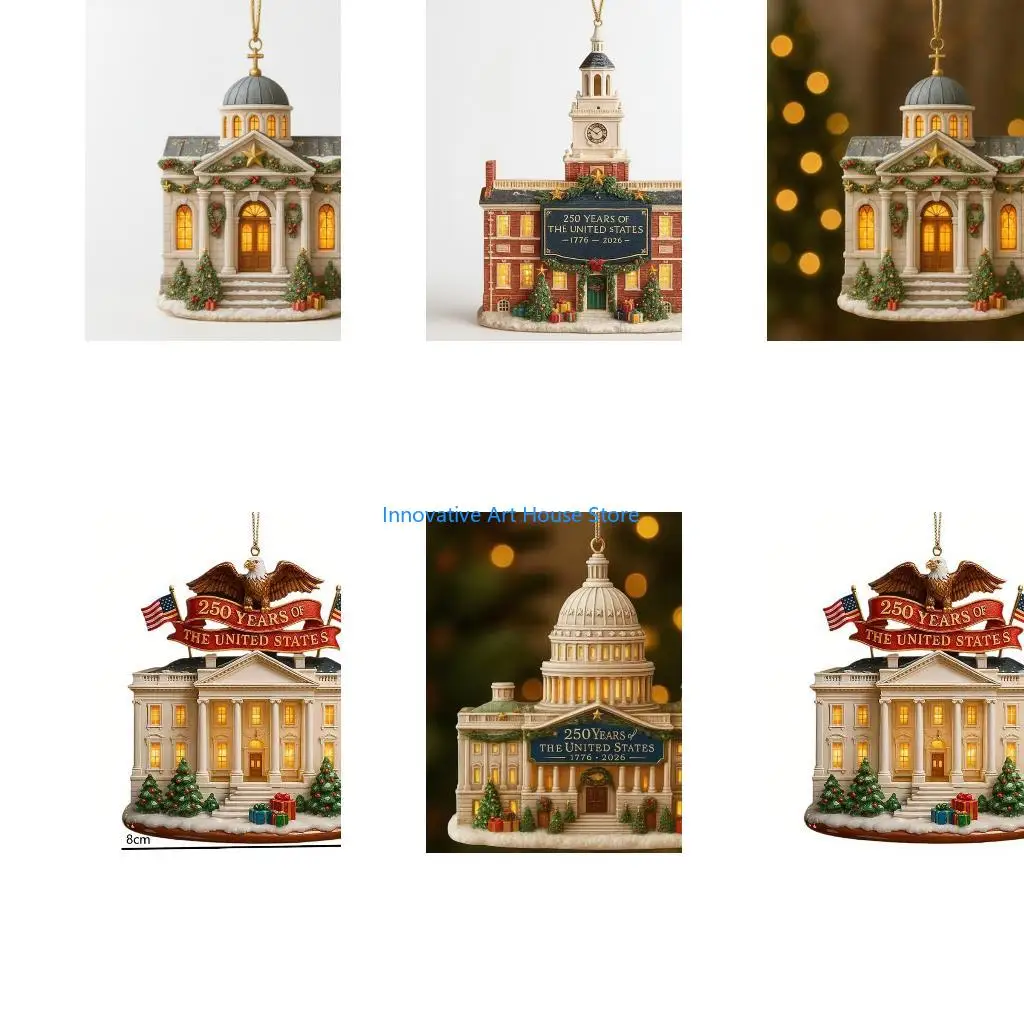 E1PC 250th Anniversary of the United States, acrylic 250th Anniversary of the United States Christmass Trees commemorative