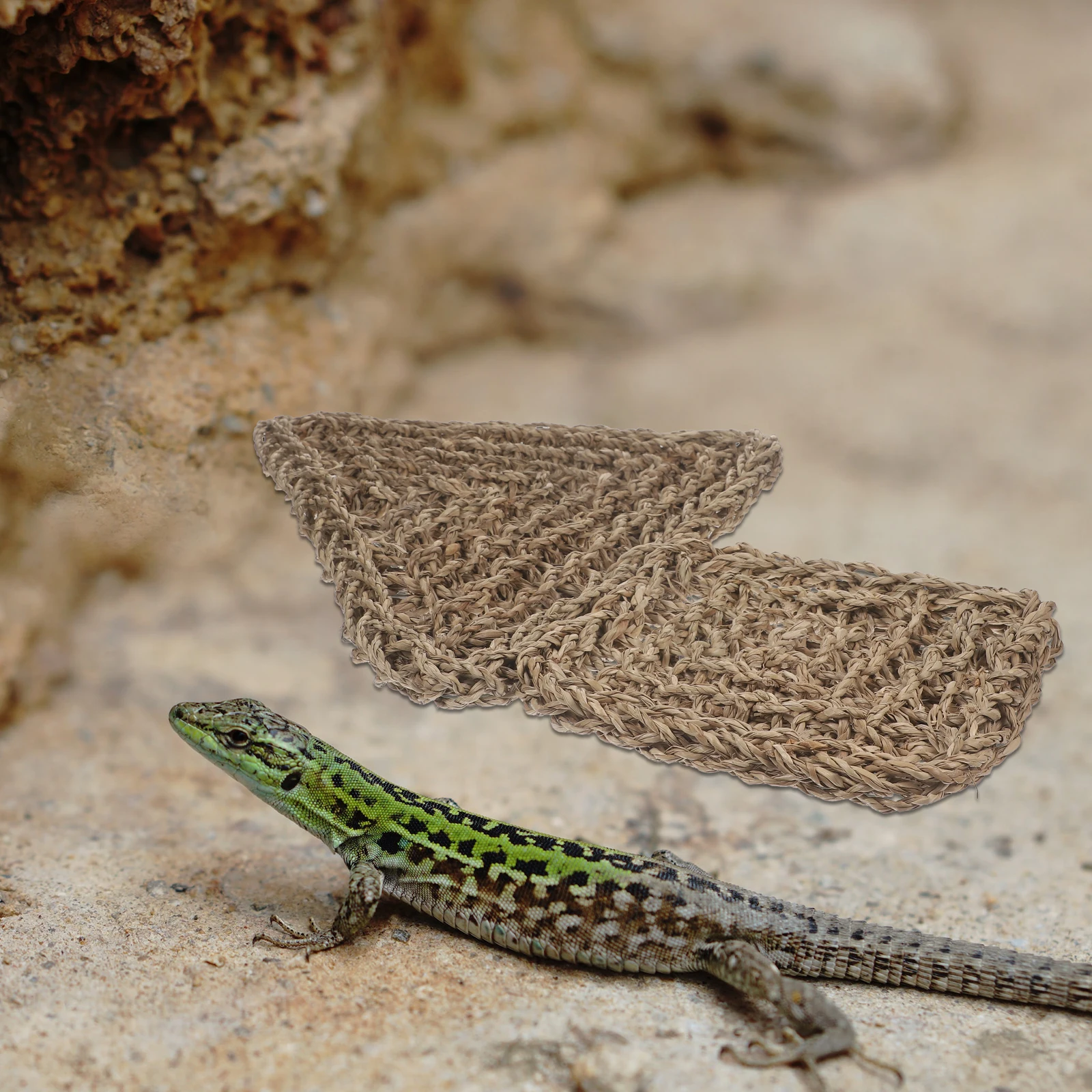 

Lizard Grass Pad Reptile Hammock Seaweed Cushion Pet Mat Durable Natural Safe Material Easy Clean Long Use Lizards Iguanas