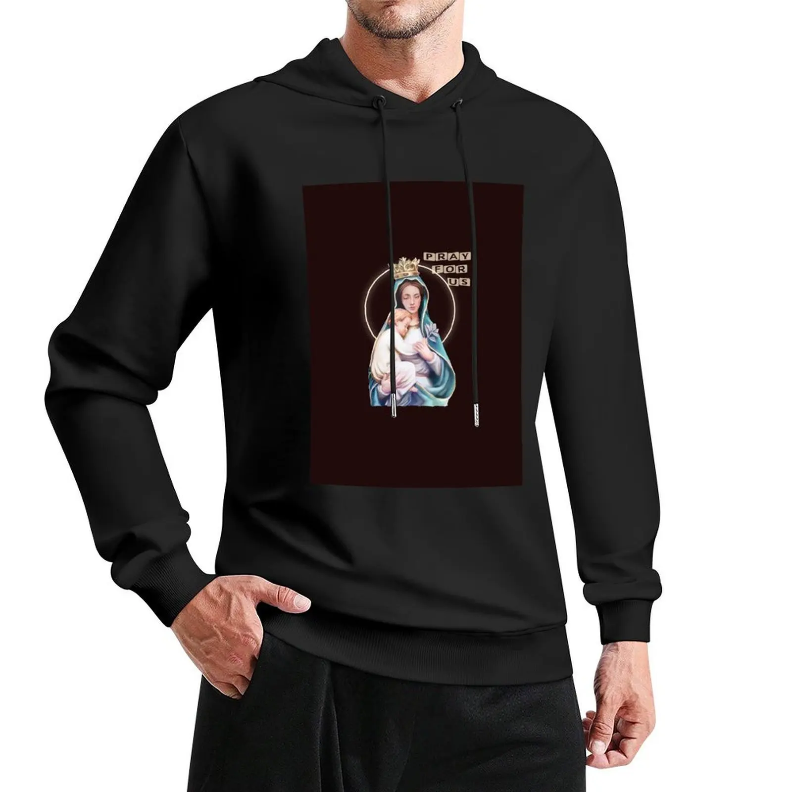 

Virgin Mary and Baby Jesus Pullover Hoodie autumn clothes mens clothing hoodies and sweatshirts new