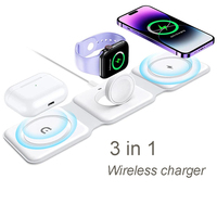 3 in 1 Foldable Wireless Charger Pad Stand Magnetic Fast Charging Dock Station for iPhone 15 14 13 12 X XR Apple Watch Airpods